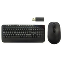 Kit Teclado y Mouse inalámbrico Microsoft 2000, Receptor USB, Negro, 2.4GHz.