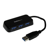 Hub USB 3.0 StarTech, 4x USB A 3.0, 5 Gbit/s, 15cm, Negro