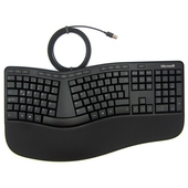 Teclado Microsoft Ergonomico LXM-00003, USB, Negro, Multimedia