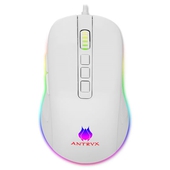 Mouse Gamer Antryx KURTANA, 12,400 DPI, RGB LED. Blanco