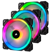 Kit x3 Fan Corsair LL120 RGB, 12 cm, 1500 RPM, 13.2 VDC, 4 pines, PWM Control.