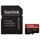 Memoria Flash micro SDXC SanDisk HD, 64GB, UHS-I U3, con adaptador SD, ideal para Videos.