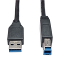 Cable para impresora TrippLite U322-015-BK, USB A a USB B, 3.0 SuperSpeed, Negro, 4.57 Metros