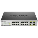 Switch D-Link DES-1018MP, 16-10/100Mbps, 2-10/100/1000 BASE-T/SFP, PoE.