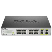 Switch D-Link DES-1018MP, 16-10/100Mbps, 2-10/100/1000 BASE-T/SFP, PoE.