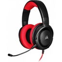 Auriculares con micrófono Corsair Gamer HS35, Alámbrico, 1.1 Metros, 3.5mm, Negro / Rojo
