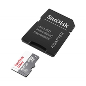 Memoria Flash microSDHC SanDisk Ultra, Class10, UHS-I, 64GB, con adaptador SD.