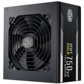 Fuente de Poder Cooler Master MWE Gold V2 FM 750W, cable poder Schuko. Negro