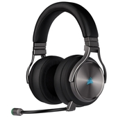 Audífonos con Micrófono Corsair Gamer Virtuoso RGB WIRELESS 7.1, Inalámbrico, USB + 3.5mm, Negro/Plata