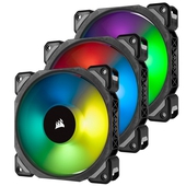 Kit x3 Fan Corsair ML120 Pro RGB Led, 12 cm, 1600 RPM, 13.2 VDC, 4 pines, PWM Control.