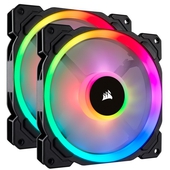 Kit x2 Fan Corsair LL140 RGB, 14 cm, 1300 RPM, 13.2 VDC, 4 pines, PWM Control.