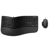 Kit de Teclado y Mouse Microsoft Ergonomico Desktop for Business, Alámbrico, USB, Negro