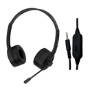 Audífonos con Micrófono Teros TE-8031N, conector 3.5mm, Negro. Caja OEM