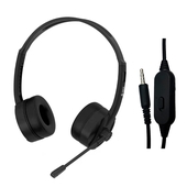 Audífonos con Micrófono Teros TE-8031N, conector 3.5mm, Negro. Caja OEM