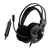 Audífonos con Micrófono Teros TE8140N estéreo, micrófono, conector USB, Negro.