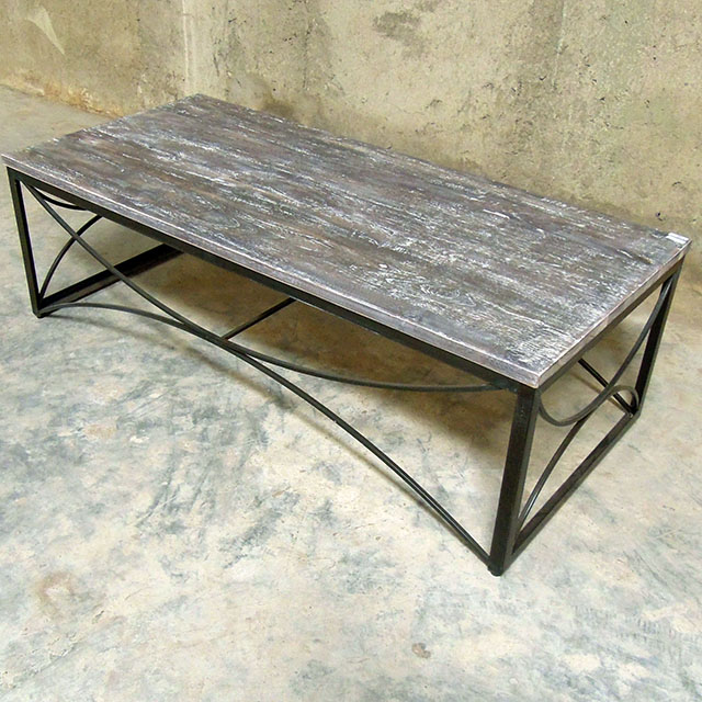 Wood Iron Coffee Table Nadeau Charleston