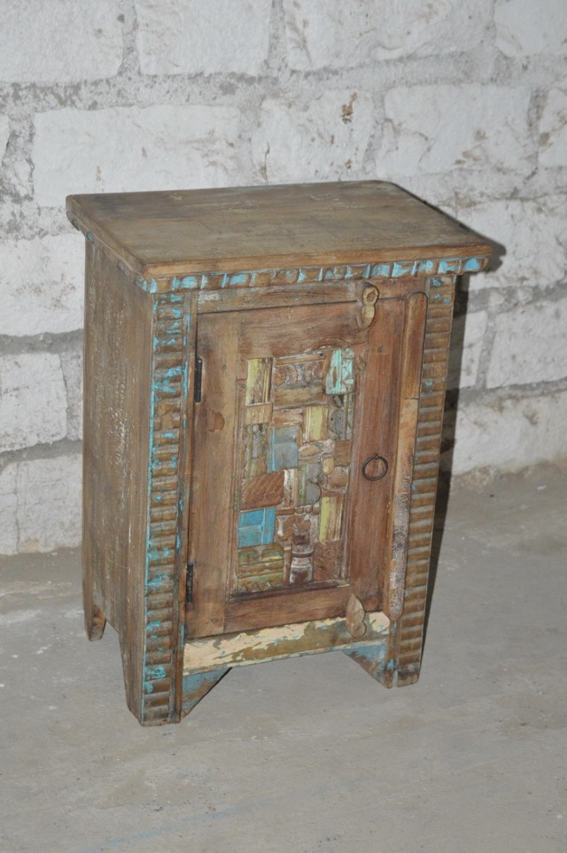 reclaimed wood bedside table