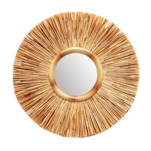 Wicker Wall Mirror 24"R Nadeau Houston