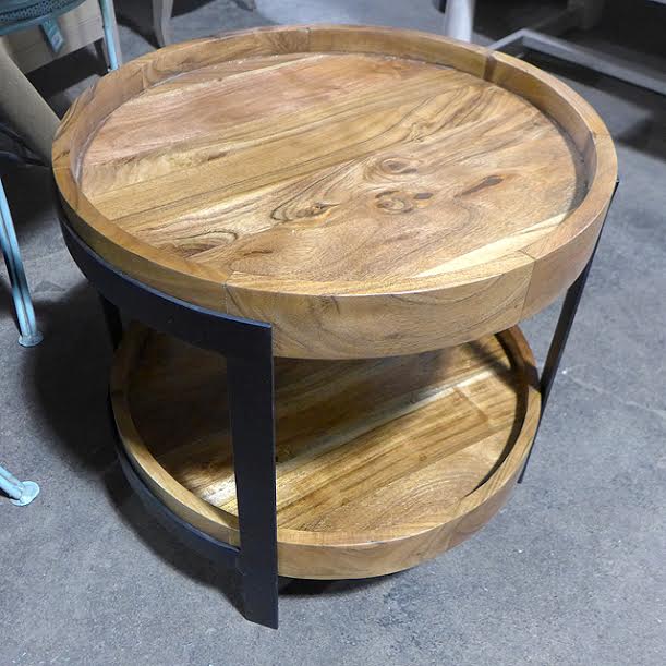 Round Side Table With Shelf Nadeau Atlanta