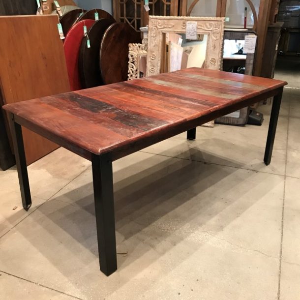 Iron and Wood Console Table Nadeau Charleston