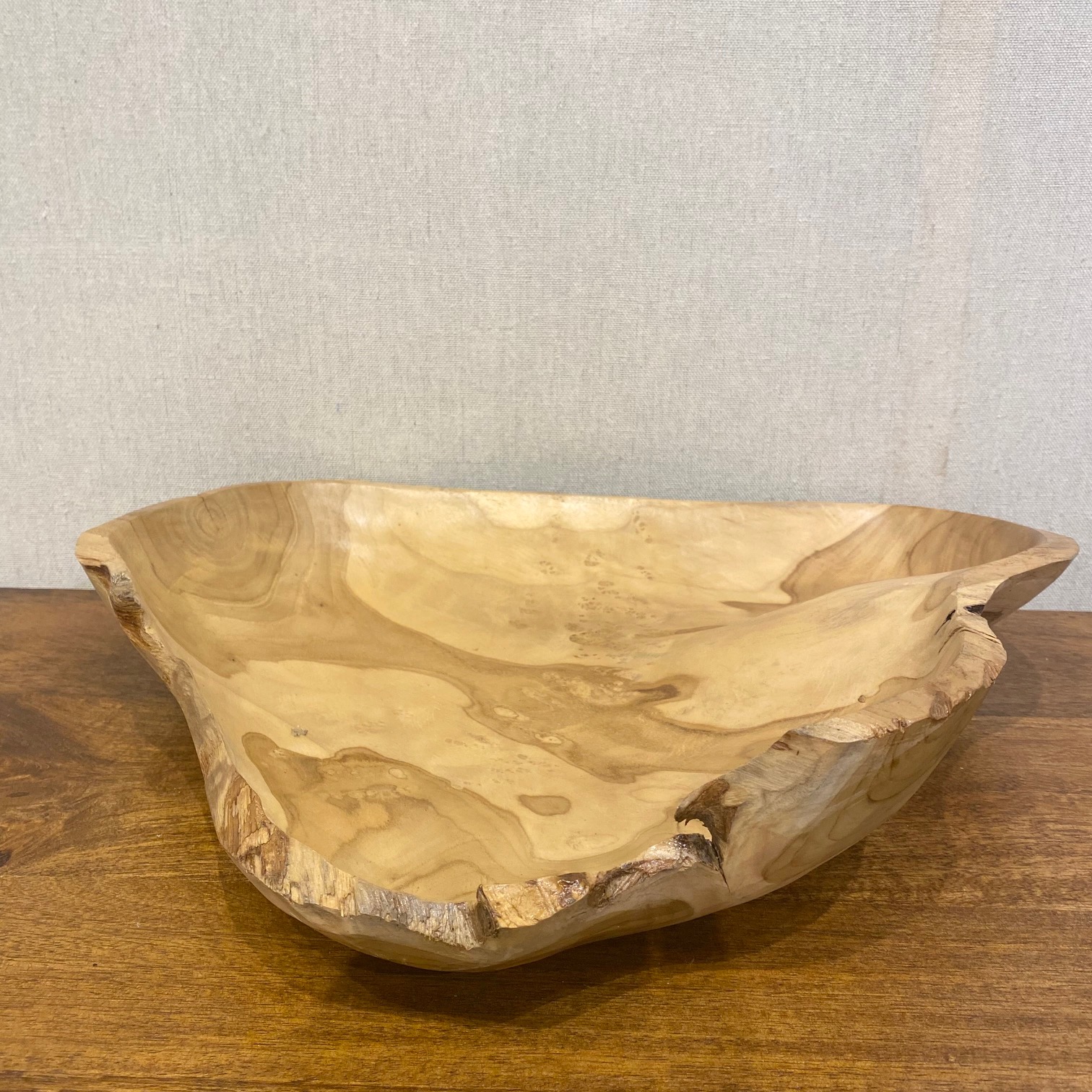 HandCarved Teak Wood Bowl Nadeau Charleston