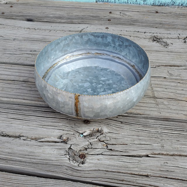 Galvanized Metal Bowl Nadeau Charlotte