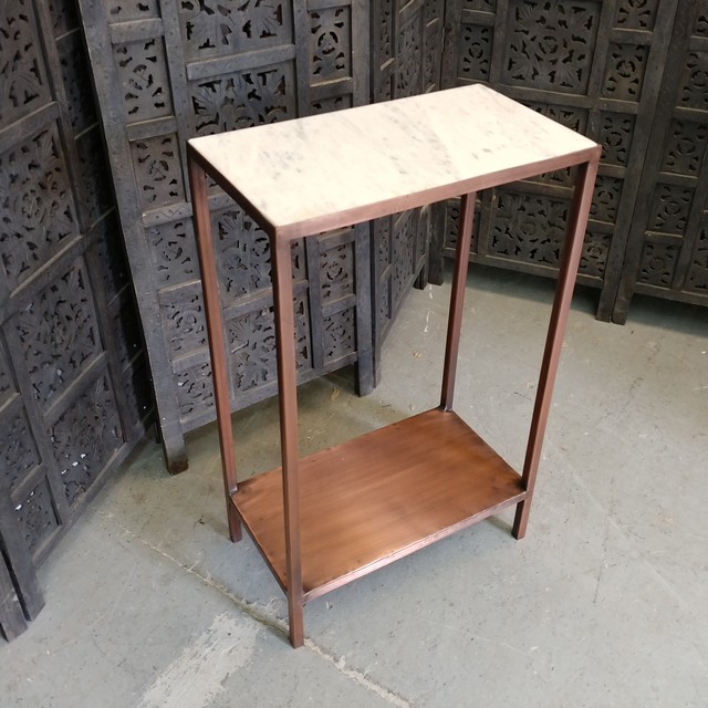 Iron Side Table With Marble Top Nadeau Charlotte