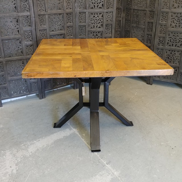 Square Iron Leg Dining Table Nadeau Charlotte