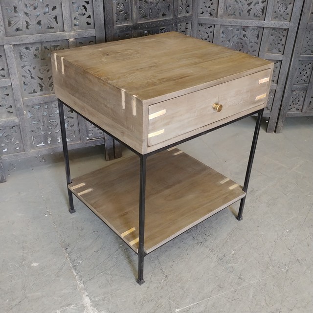Watson Inlay Side Table With Shelf Nadeau Charlotte