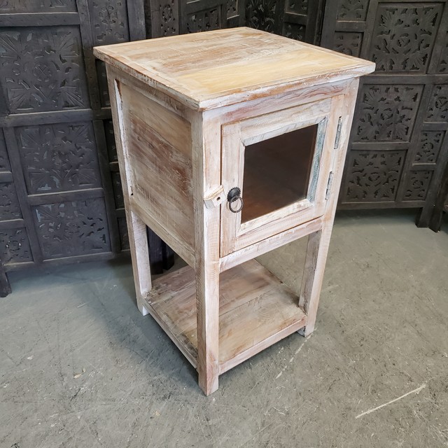 Glass Door Side Table Nadeau Charlotte