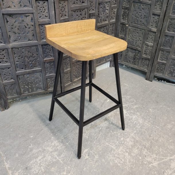 Iron and Wood Bar Stool Nadeau Charlotte