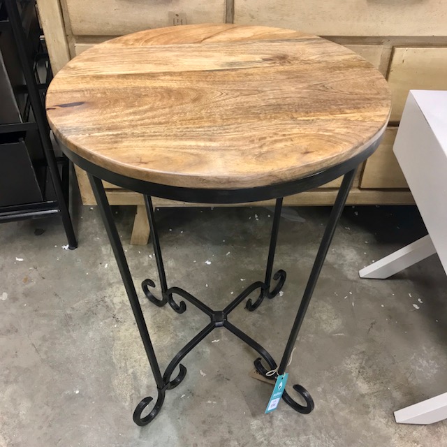 Iron and Wood Side Table Nadeau Dallas
