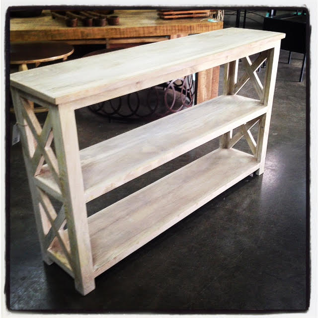 Cross Leg Console Table With Shelves Nadeau Dallas