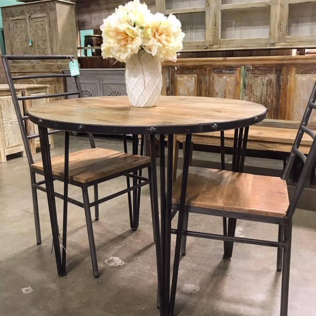 Round Iron Dining Table Nadeau Dallas