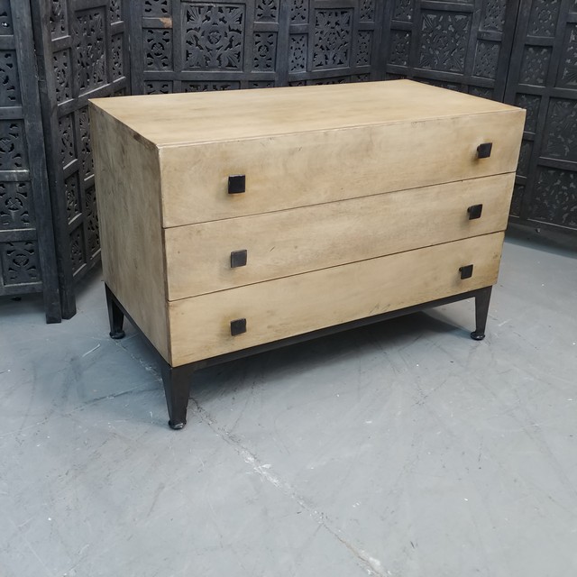 three Drawer Chest with Iron Legs Nadeau Dallas