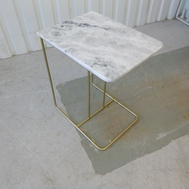 C Side Table with Marble Nadeau Houston