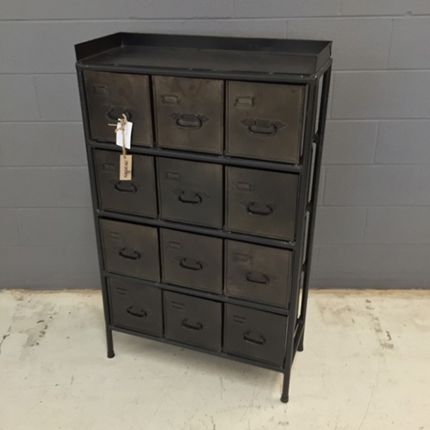 Industrial Dresser with Metal Drawers Nadeau Minneapolis
