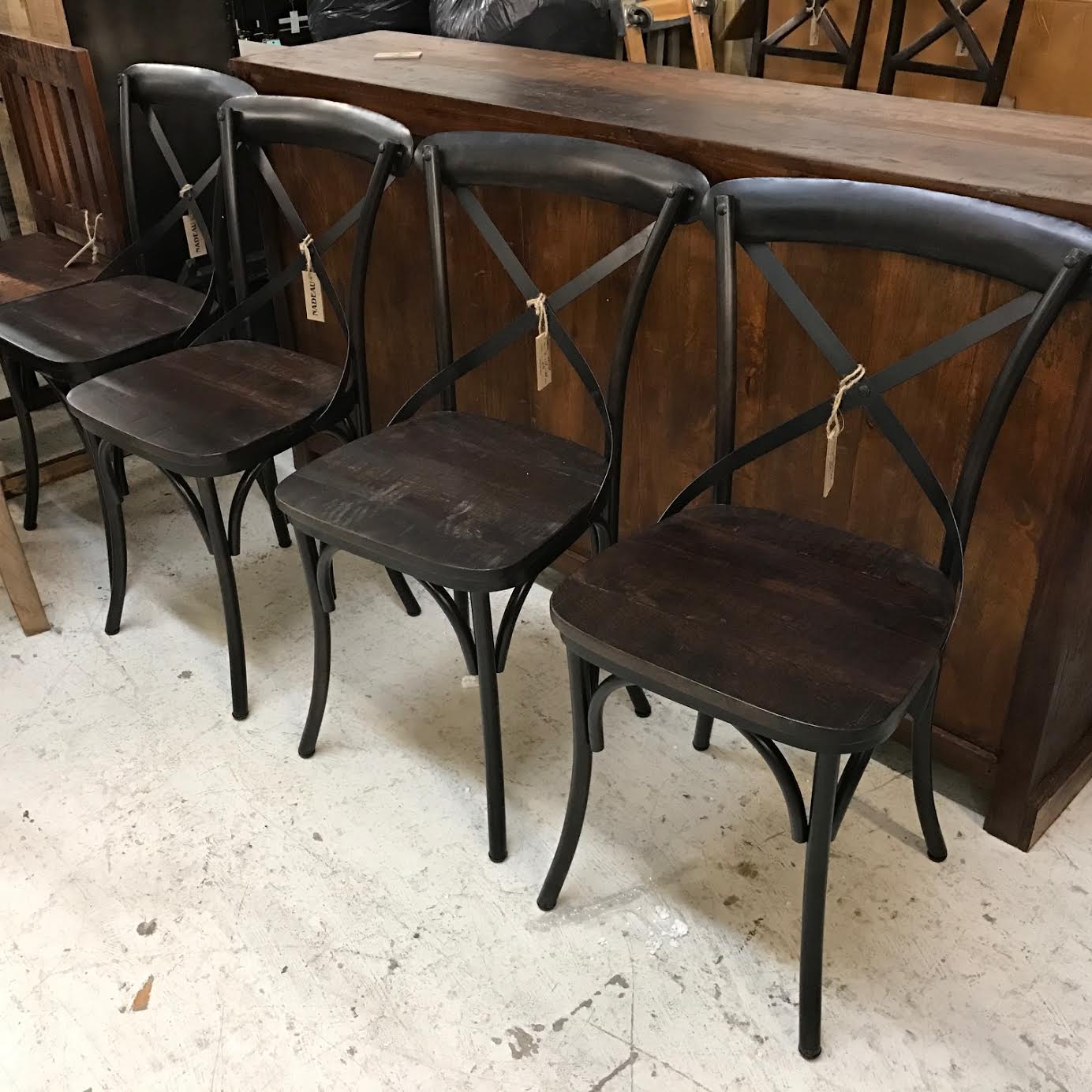 XBack Metal Chair with Wood Seat Nadeau Nashville