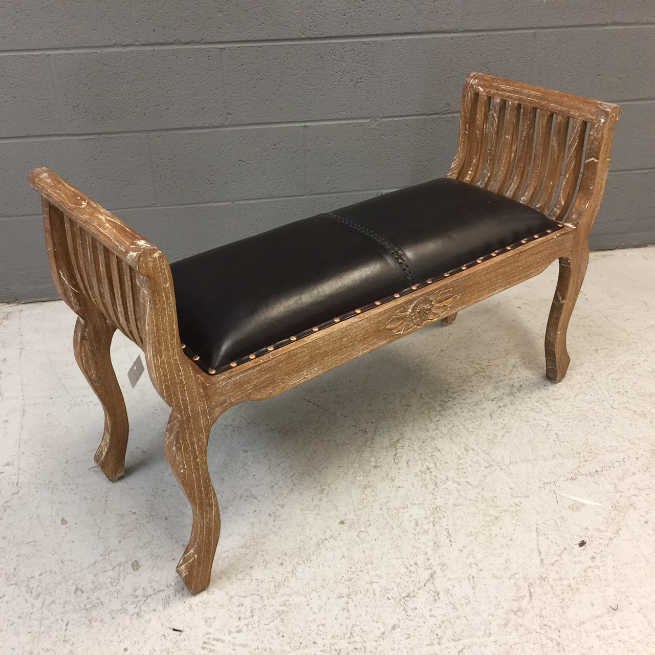 Bench with Leather Seat Nadeau Nashville