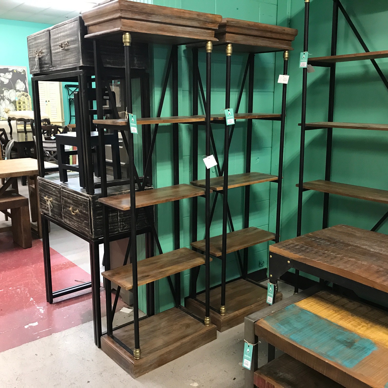 Open X Back Bookcase Narrow Nadeau Nashville