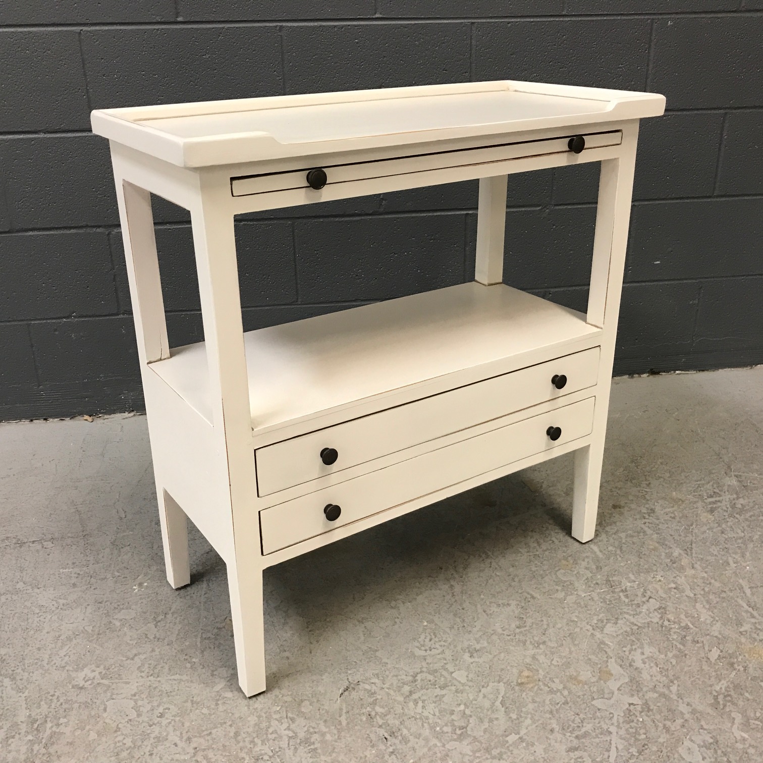 Milano Two Drawer Side Table With Pull Out Shelf Nadeau Nashville
