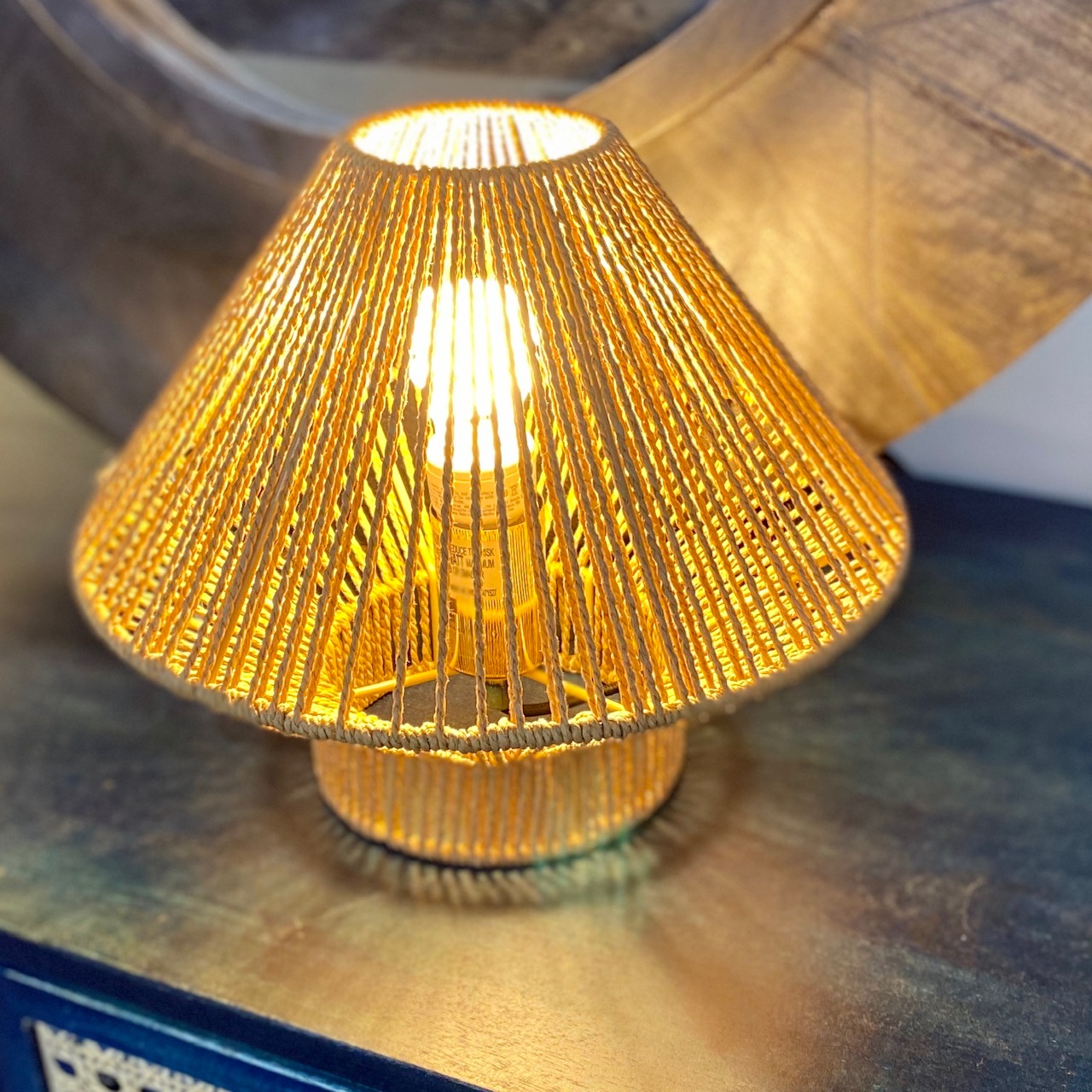 Woven Paper String Table Lamp Nadeau Nashville