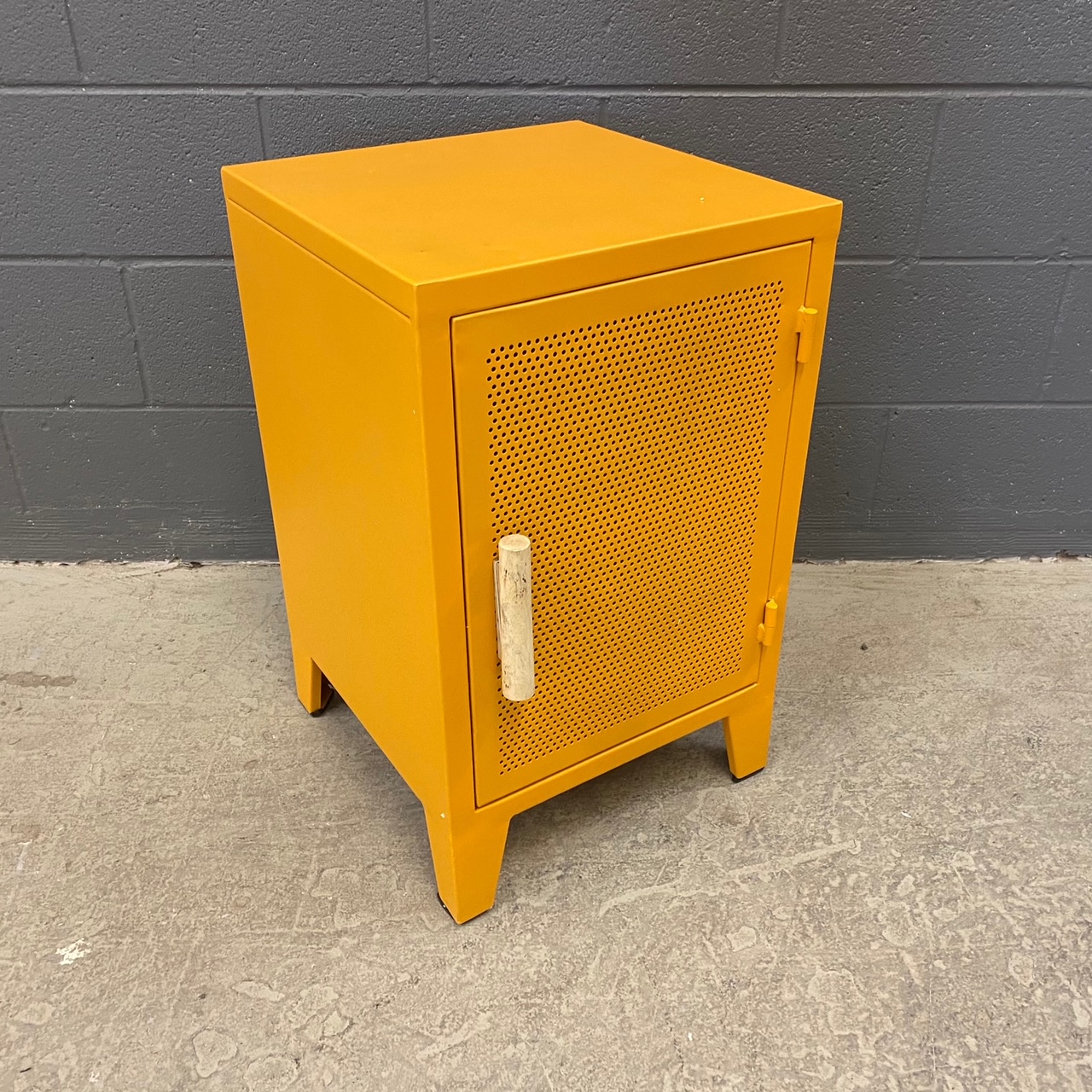 Hayes Perforated Locker Side Table Nadeau Nashville