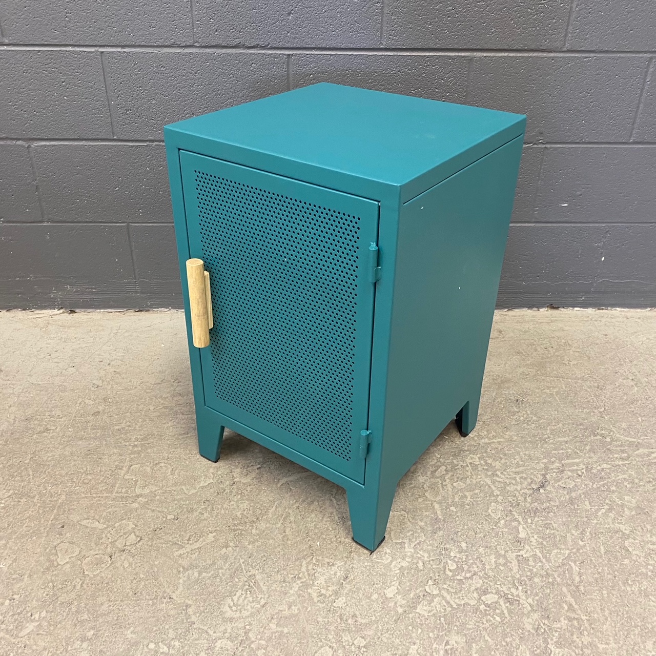 Hayes Perforated Locker Side Table Nadeau Nashville