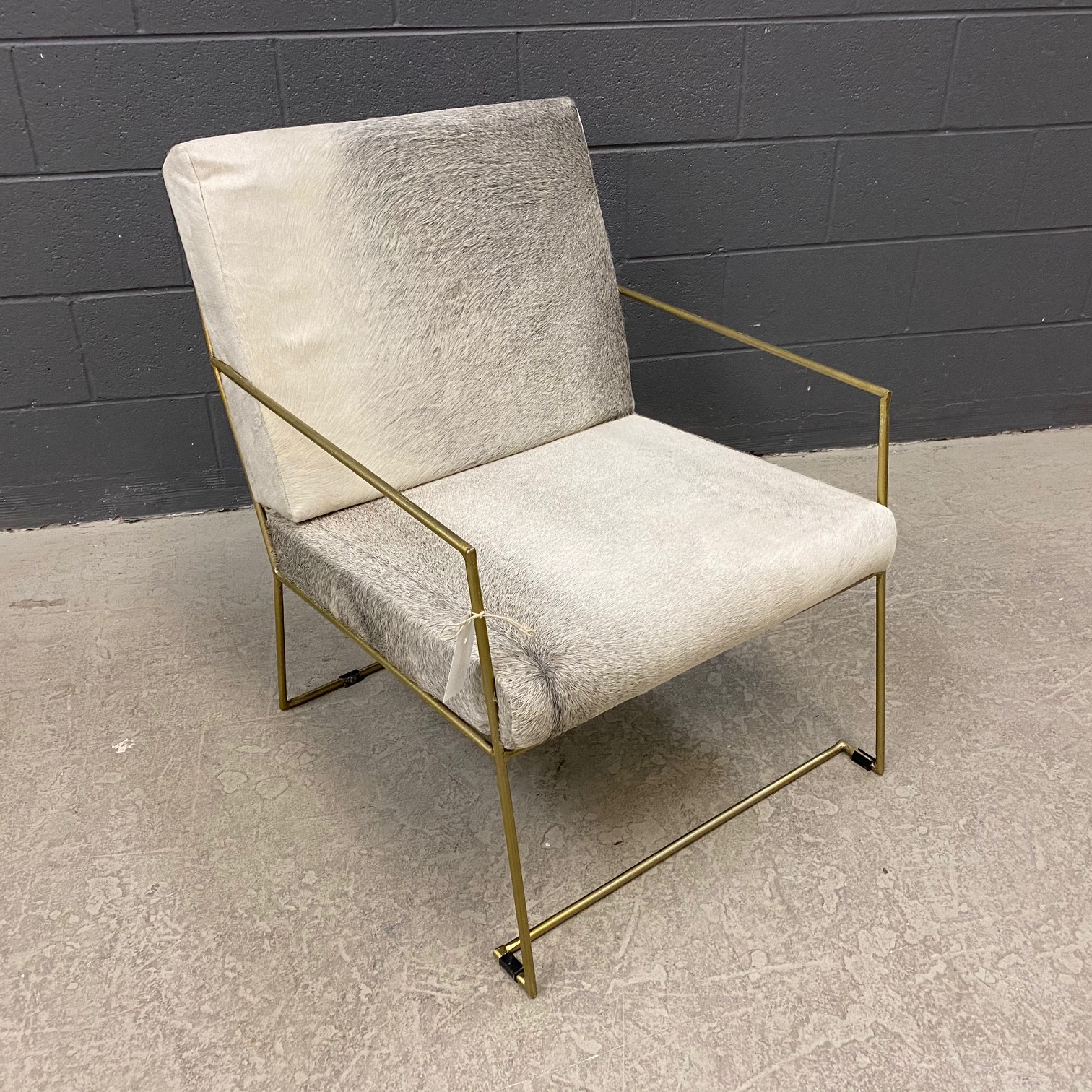 Grey & White Cowhide Chair Nadeau Nashville