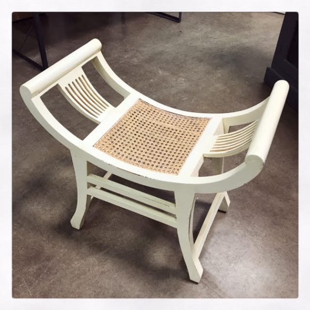 Egyptian Cane Seat Stool Nadeau Raleigh