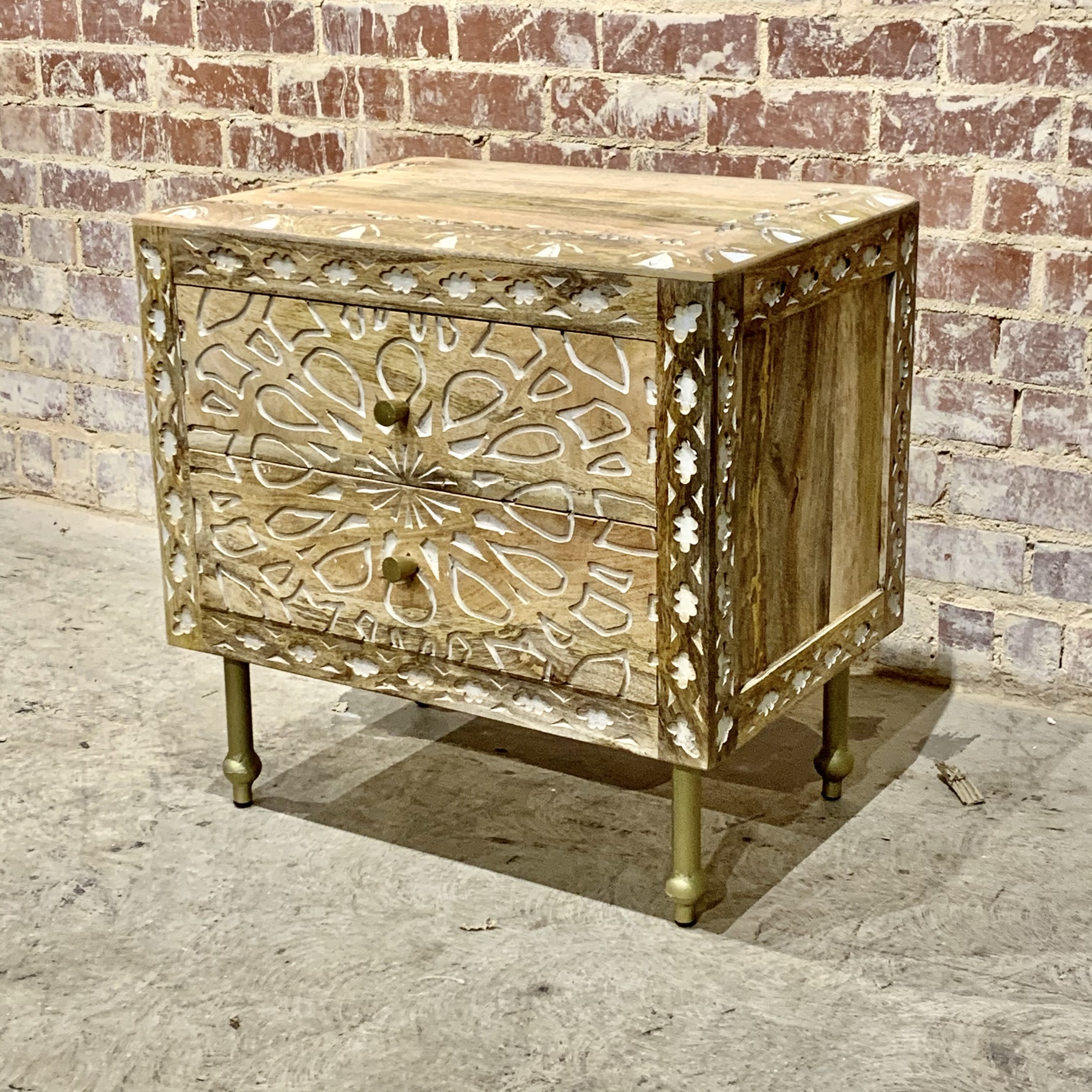 Carved Nightstand Nadeau Raleigh