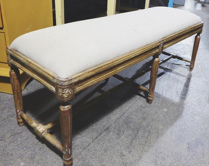 Upholstered Bench with Fluted Legs Nadeau Birmingham