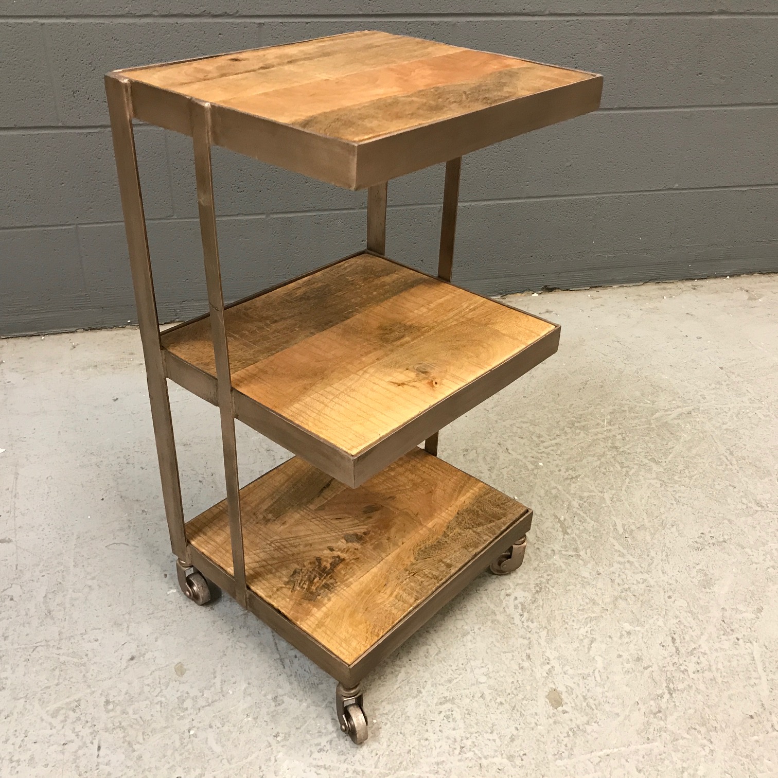 Iron And Wood Shelf On Wheels Nadeau Birmingham