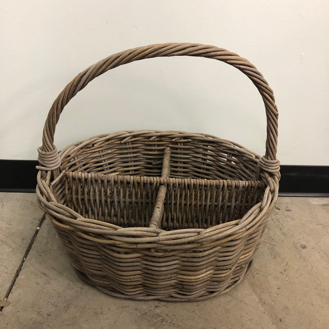 Rattan Divided Basket Nadeau Birmingham
